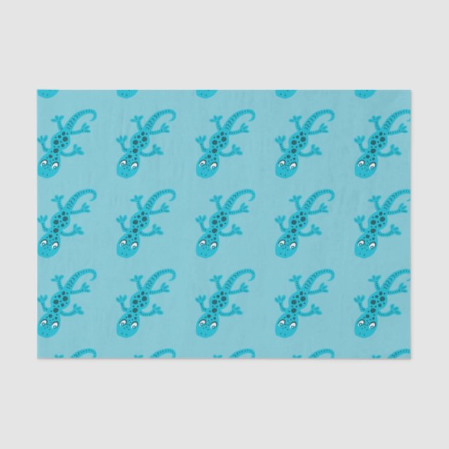 Papier Mousseline Blue Lizard Gecko sur Blue Kids (Recto)