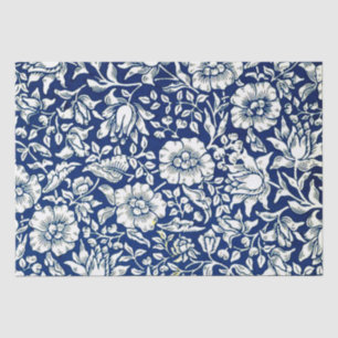 Papier Mousseline Blue Mallow, motif vintage par William Morris Wr