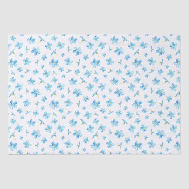 Papier Mousseline Blue Oubliez-moi pas un motif sans coutures (Recto)