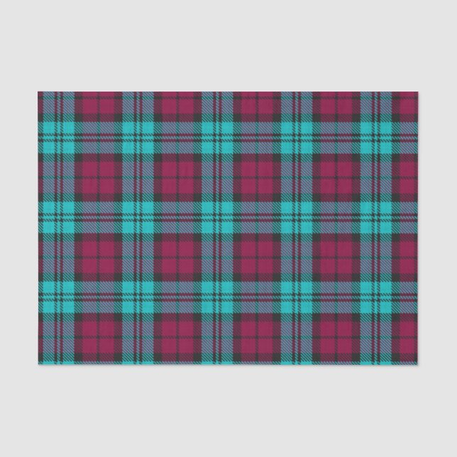 Papier Mousseline Blue Red Campbell Tartan Blackwatch Plaid (Recto)