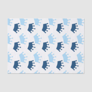Papier Mousseline Blue Royal Crowns Fairytale Princess Baby shower