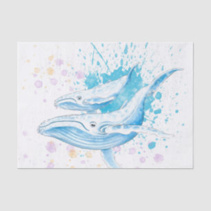 Papier Mousseline Blue Whales