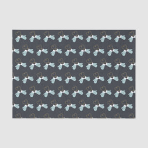 Papier Mousseline Blue Winter Mittens avec Motif de coeur