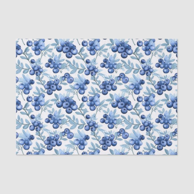 Papier Mousseline Blueberges d'aquarelle (Recto)