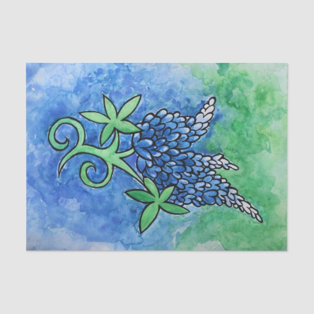 Papier Mousseline Bluebonnets du Texas (Recto)