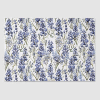 Papier Mousseline Bluebonnets Fleurs Bleu Aquarelle Fleurs sauvages