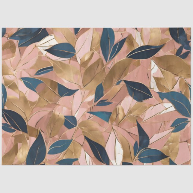 Papier Mousseline Blush Pink Gold Boho Collection Feuille populaire (Recto)