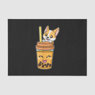 Papier Mousseline Boba Tapioca Perles Bubble Lait Thé Boire Corgi