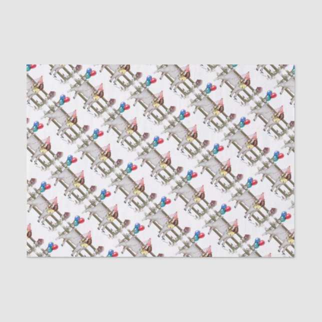 Papier Mousseline Boer Chèvre Motif Anniversaire Fête Tissu Papier (Recto)