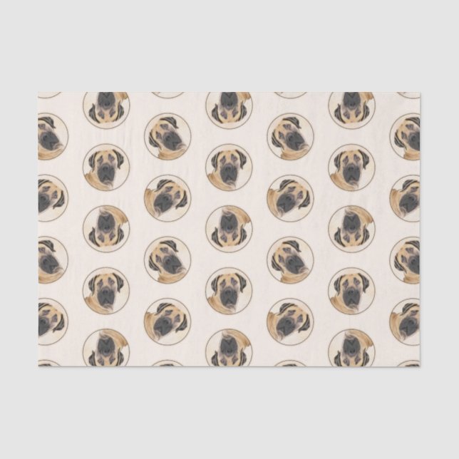 Papier Mousseline Boerboel Peinture Fawn Rouge Mastiff Animal de com (Recto)