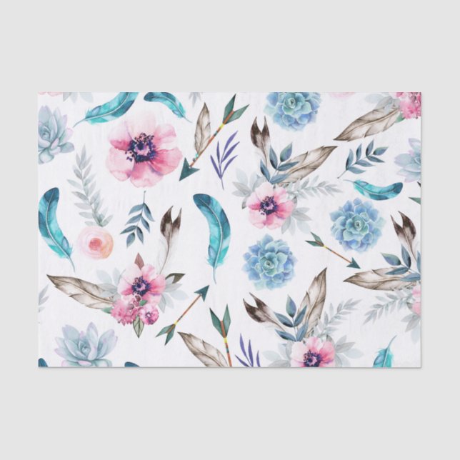 Papier Mousseline Bohème Chic Floral Boho Girl (Recto)