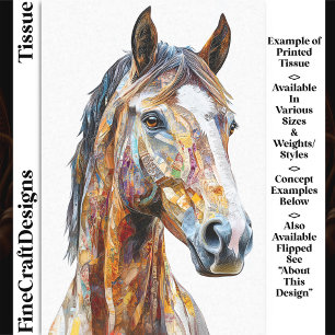Papier Mousseline Bohême Collage Horse Portrait DE9R Découpage