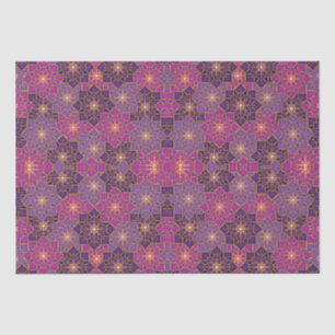 Papier Mousseline Boho arabe Elégant géométrique Marocain rose viole