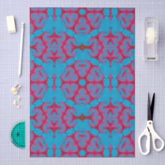 Papier Mousseline Boho bleu et rouge