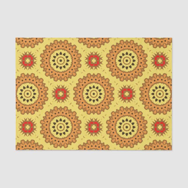 Papier Mousseline Boho Chic Mosaïque décorative Motif géométrique (Recto)