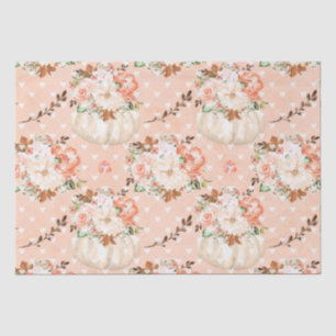 Papier Mousseline Boho citrouille coeurs fleurs