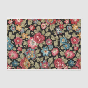 Papier Mousseline Boho coloré tendance Arrière - plan Floral-Noir