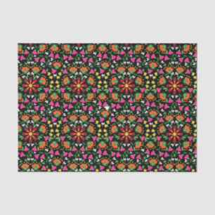 Papier Mousseline Boho Design Bold Color Floral