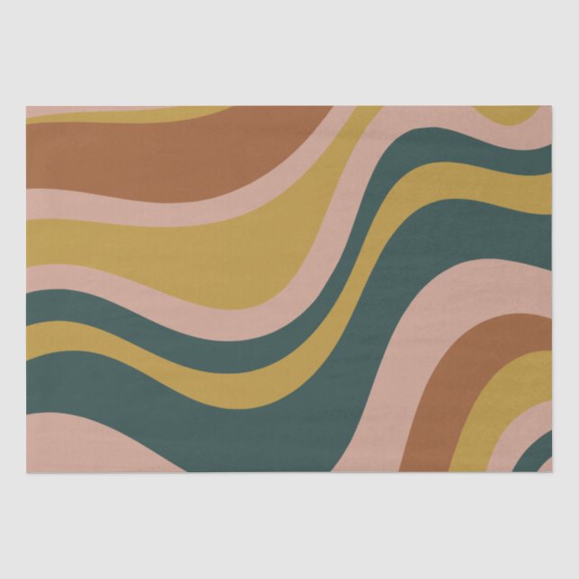 Papier Mousseline Boho Earth Tones tendance moderne Motif Abstrait (Recto)