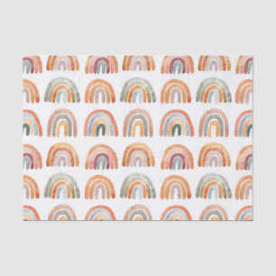 Papier Mousseline Boho Earthy Tone Aquarelle Rainbows Illustration