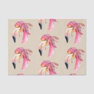 Papier Mousseline Boho Fiona Flamant rose papier