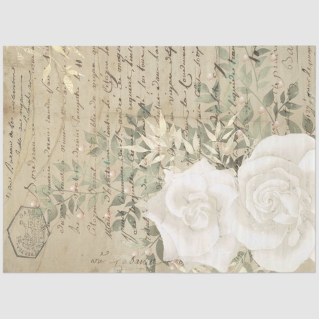 Papier Mousseline Boho Floral Ephemera Design Series #3 (Recto)