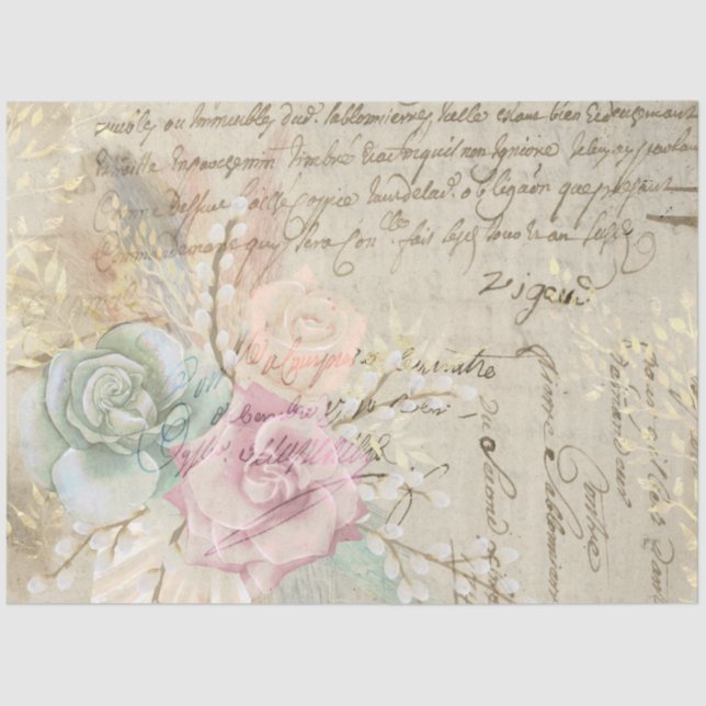 Papier Mousseline Boho Floral Ephemera Design Series #4 (Recto)