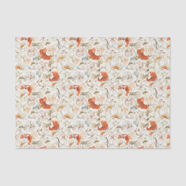 Papier Mousseline Boho Floral Greenery | Papier Tissu Imprimé Person (Recto)