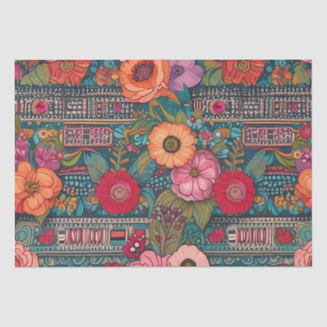 Papier Mousseline Boho Floral Whimsical (Recto)