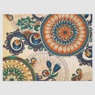 Papier Mousseline Boho Funky Trendy Retro Motif Abstrait