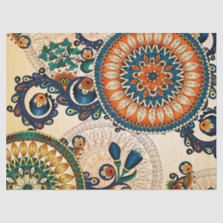 Papier Mousseline Boho Funky Trendy Retro Motif Abstrait