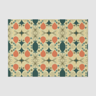 Papier Mousseline Boho Géométrique Diamant Jaune Tissu Motif