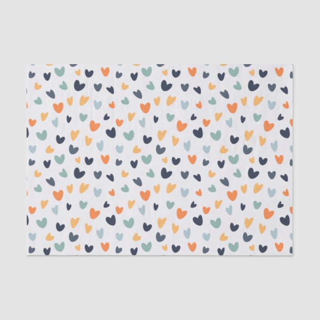 Papier Mousseline Boho Heart Motif Tissue Paper (Recto)
