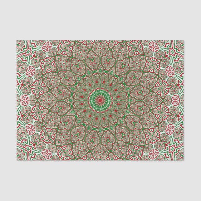 Papier Mousseline Boho Hippie Funky Trippy Ornate Noël Mandala (Recto)