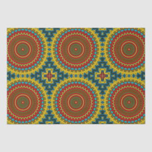 Papier Mousseline Boho Hippie Rouge Jaune Bleu Vintage Tribal Ethnie
