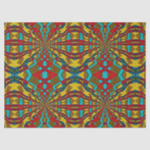 Boho Hippie Rouge Jaune Bleu Vintage Tribal Ethnie