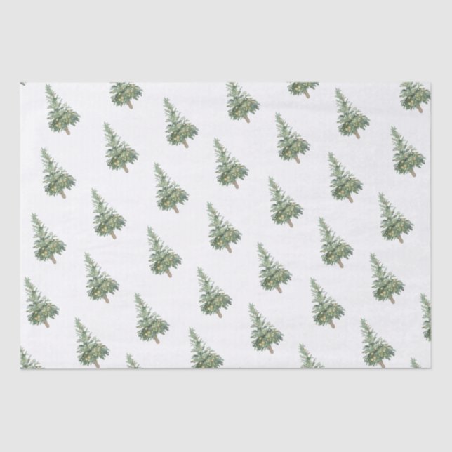 Papier Mousseline Boho Joyeux Arbre d'aquarelle de Noël (Recto)