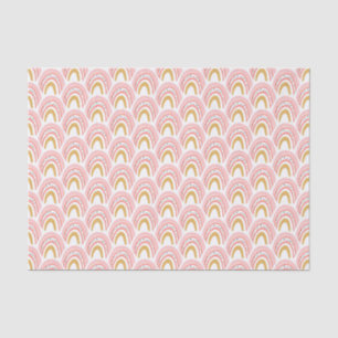 Papier Mousseline Boho Pink Gold Rainbow Motif moderne