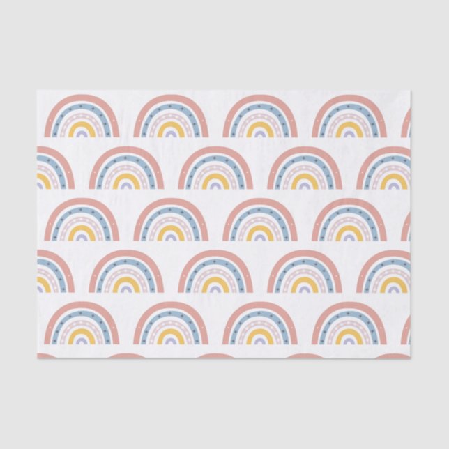 Papier Mousseline Boho Rainbow Pastel (Recto)