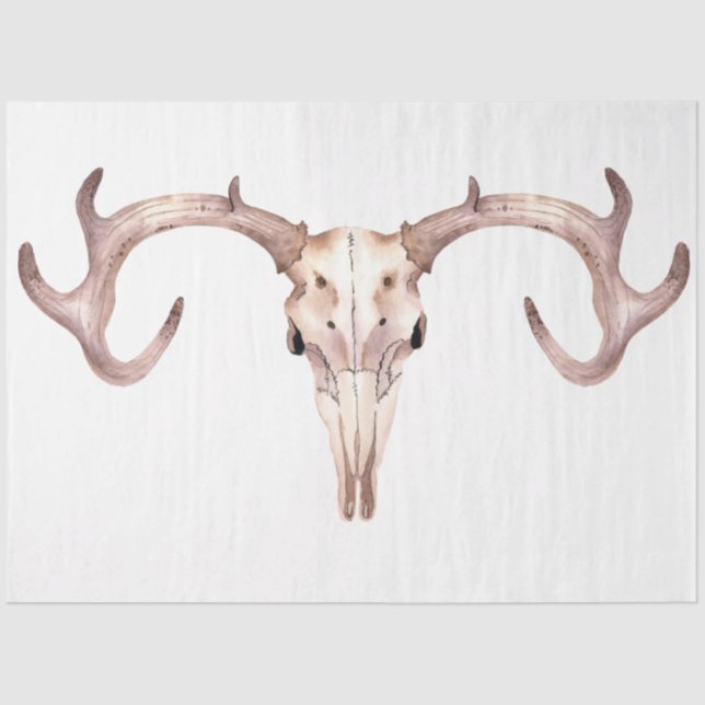 Papier Mousseline Boho Skull and Flowers Series Design 1 (Recto)