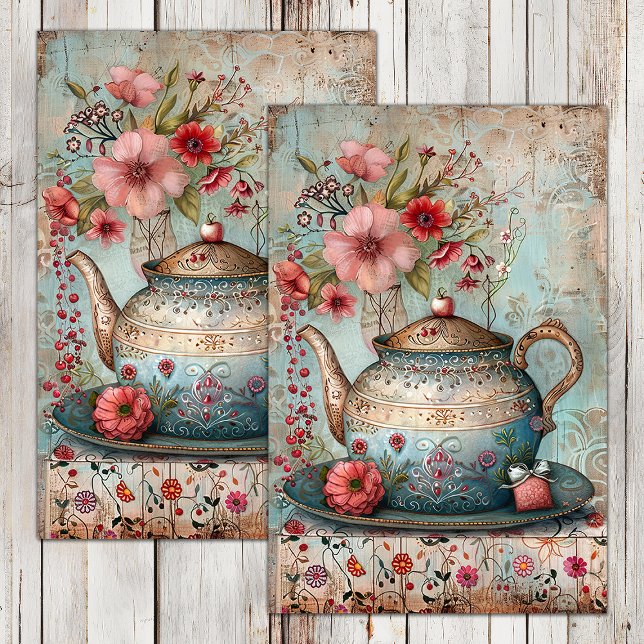 PAPIER MOUSSELINE BOHO TEA PARTY DECOUPAGE TISSUE PAPIER (BOHO TEA PARTY DECOUPAGE TISSUE PAPER)