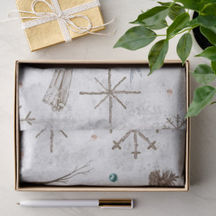 Papier Mousseline Boho Twigs & Pinecone Christmas ID986