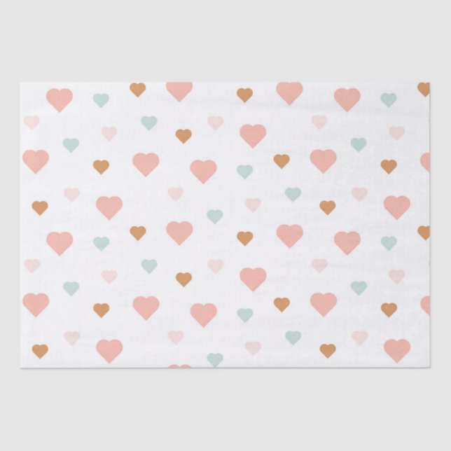 Papier Mousseline Boho Valentine's Day pastel amour coeur Envelopper (Recto)