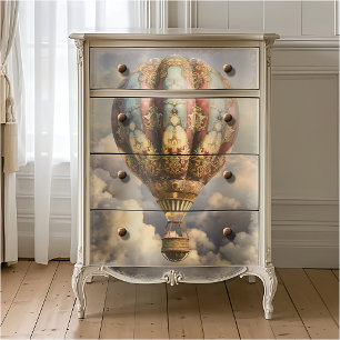Papier Mousseline Boho Vintage Bohème Montgolfière Découpage