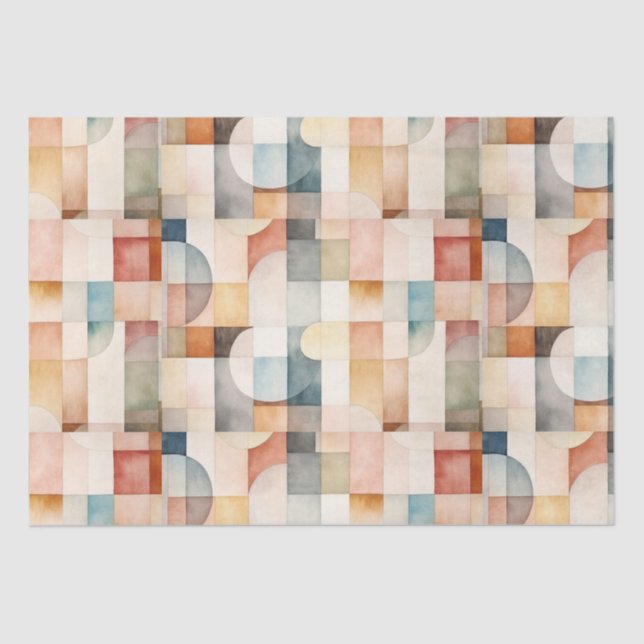 Papier Mousseline Boho Watercolor Art Abstrait (Recto)