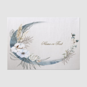 Papier Mousseline Boho White Orchidée Fleurs Blue Moon Elegant Party