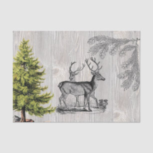 Papier Mousseline Bois de bois de cerf de forêt Vintage de bois de f