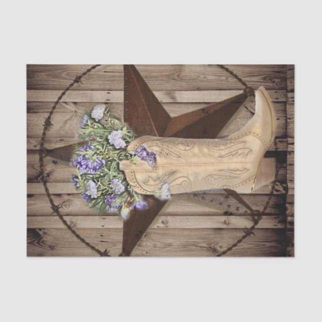 Papier Mousseline bois de grange rustique étoile occidentale fleur s (Recto)