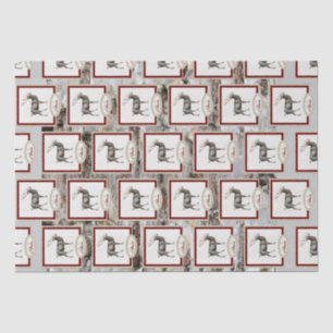 Papier Mousseline Bois rustique Elk / Reindeer Famille Monogramme ta