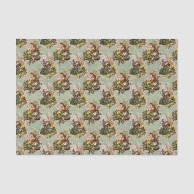 Papier Mousseline Bois vintage Chipmunks (Recto)